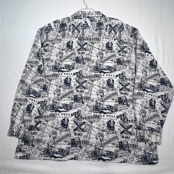 Pelle Pelle Marc Buchanan Shirt XXL AOP Mountain Ski Theme Long Sleeve Blue - Picture 3 of 13